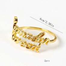 4/6 peças anéis de guardanapo Ramadan, anéis de guardanapo dourados Eid Mubarak com carta de cartão Ramadan, porta-anéis de guardanapo de metal para festa Eid, decoração de mesa de feriado Ramadan