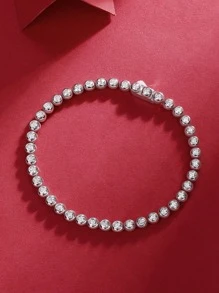 D 色 VVS1 18K 镀银 925 纯银莫桑石银河梦幻手链，优雅时尚女士珠宝 - 銀色 - 查看 8