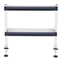 Schreibtischregal mit Klemmvorrichtung, Schreibtischregal mit Klemmvorrichtung, 2-stufiges Regal mit verstellbarem Ablagefach