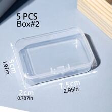 QYDCX 1/5pcs Plastic Storage Boxes With Lids, 5 Size Options, For Collecting Small Items, Beads, Game Accessories, Business Cards, Earrings, Rings, Necklaces, Pendants, Craft Supplies