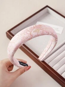 1pc Multicolored Stylish Printed Sponge Hairband For Women,Hairband,Hair Hoop Headbands Hair Accessories Head Accessories