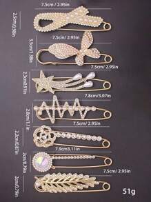 5/7/8/15 件套优雅休闲锌合金仿珍珠胸针开衫围巾装饰配饰套装，精致别致的毛衣胸针套装，适合全年办公室配饰衬衫夹克珠宝圣诞节万圣节衣服别针有趣可爱的教师礼物服装配饰包饰