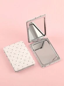 1 Stück weißer Glitzer Strass-Doppelspiegel, perfekt für Valentinstag, Hochzeit, Braut, Neuvermählte, Paar und Beauty-Liebhaber. Geeignet für Make-up, Hautpflege, Reisen, Büro, Partys und andere Anlässe. Leicht, tragbar, ideal um die Körperpflege zu verbessern und Eleganz in Ihren Alltag zu bringen.