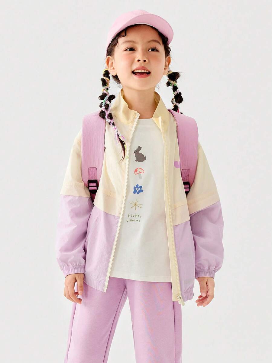 mini bala Young Girl' Lightweight Waterproof Jacket, Skin-Friendly Spring Wear
