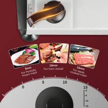Fohere Electric Slicer, Bread Slicer With Adjustable Cutting Thickness (0-15mm), 200W Sausage Slicer, 2 * 19cm Stainless Steel Round Blades, Ham Slicer, Guard - EU F Type Plug(220-240V) - View 4