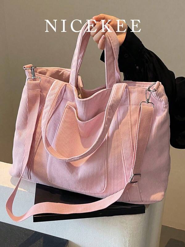 New Fashion Classic College Style Casual Multi-Pocket Large Capacity Double-Handle Shoulder Special Warmth. Especially Suitable For Campus, Office, Daily Matching, Dating, Shopping, Shopping, Going Out Perfect For Books, Shopping, Back To School And More, Literary School Bag For Teens, School Supplies, School Bag, School Handbag, School Bookbag, Back To School Bags, Suitable For Teen Girls Women College Students, Perfect For Back To School, First Day Of School, Middle School, High School, Tote Bags For School,College Essentials