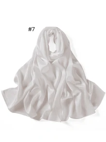 1 Piece Crepe Silk Satin Solid Color Scarves Luxury Bandana Headband Headscarf Shawl Chic Woman Turban Hijabs Rectangular Scarf For Women Veiled Clothes