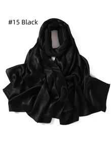 1 Piece Crepe Silk Satin Solid Color Scarves Luxury Bandana Headband Headscarf Shawl Chic Woman Turban Hijabs Rectangular Scarf For Women Veiled Clothes
