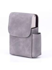 1 Pc PU Leather Men's Cigarette Case Organizer, 20 Gas Lighter Holder Waist Pack Smoking Accessories
