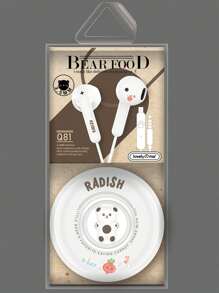 Cartoon In-Ear Headphones With Storage Box, Stereo, HIFI, Sound Quality, Noise Reduction - 白色 - 查看 1