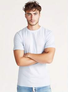 男士运动 T 恤，速干短袖跑步服，夏季轻便健身服装，适合篮球、羽毛球 - 白色 - 查看 2