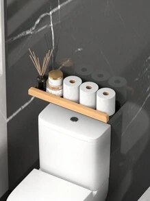 黑色/白色壁挂式卫生间收纳架，多功能收纳架，可容纳卫生纸卷、面巾纸、手机等卫生间用品，无需钻孔，浴室配件，房间装饰