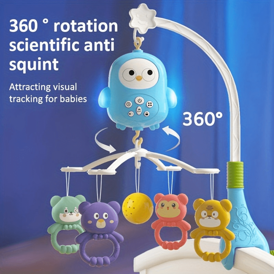 1 Set Soothing Music Baby Rattle: Includes Rotating And Hanging Baby Crib Toy, Cute Design Stimulates Development, Helps Baby Sleep, Parent-Child Interactive Toy, Birthday Gift