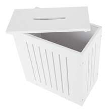 White Slimline Shaker Toilet Cleaning Tidy Box Bathroom Multi Storage Unit Small Back To School - White - View 7