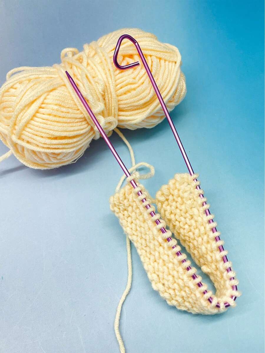 1枚/10枚彩色铝制胸针别针/防松别针/毛衣防掉毛夹/编织工具，大号铝制别针