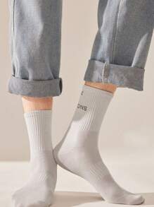 2 pares de calcetines tipo tripulación con estampado de letra "NO TENGO LIMITACIONES" para unisex, calcetines deportivos resistentes al olor y transpirables, calcetines para parejas, personalizados, motivadores, excelentes regalos para amigos, familia, parejas, niños, multicolor, talla 38-46