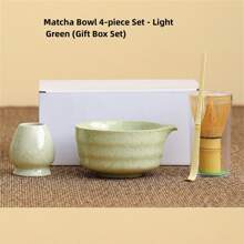4-Piece Ceramic Matcha Bowl Set: Matcha Bowl, Matcha Whisk, Matcha Whisk Stand, Imitation Song Dynasty Tea Accessories - Multicolor - View 6