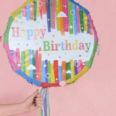1 đồ chơi tiệc Pinata, tiệc sinh nhật, có thể đựng đầy kẹo, giấy vụn và quà tặng nhỏ, Giáng sinh
