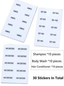 1 pièce Étiquette transparente de bouteille/sac portable de voyage pour crèmes, BB et stickers d'identification de boîtes de gel douche, de shampooing, de crème pour le visage, étanches et anti-salissures.