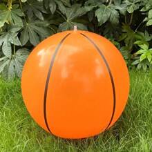 Set de 3 piezas de baloncesto inflable de 14.96 pulgadas, ideal para accesorios de juego de fiesta de cumpleaños con temática de baloncesto - Naranja - Ver 5