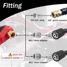 High Pressure 4000PSI Car Power Washer Gun Spray Wand Lance Nozzle And Hose Kit - Red - View 5