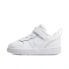 Zapatos de baloncesto NIKE COURT BOROUGH LOW 2 (TDV) para bebés/niños pequeños, de caña baja BQ5453-100 - Blanco - Ver 1