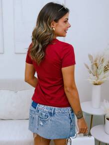 Women's Blouse Be Light - A16 - 勃根地 - 查看 2