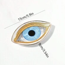 1 pieza Plato de cerámica con diseño del ojo del diablo para joyas, plato turco del ojo dulce, soporte para exhibición de anillos