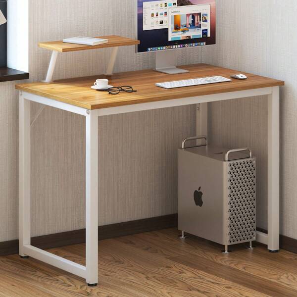 SogesHome SogesHome Computertisch 80 cm / 100 cmSchreibtisch Arbeitstisch mit Speicherplatine Bürotisch für PC und Laptop aus Holz und Metall