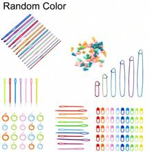 100pcs Metal Crochet Hook Set, Assortment Of Colored Aluminum Knitting Needles And Various Tools For Creative DIY Craft & Knitting, Random Colors
