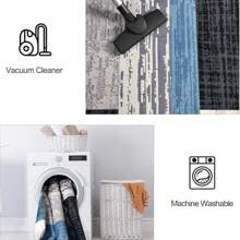 Modern Geometric Patchwork Rug, 6x9 Blue Large Rug For Living Room, Rockwood Collection Interior Rug For Bedroom, Entrance Dining Room Office Throwing Rug Floor Decoration - Màu xanh lam - Xem 6