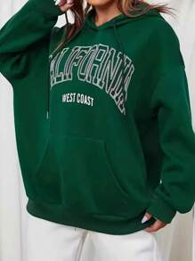 Women's Sports Hoodie - 軍綠色 - 查看 2