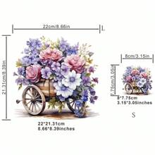 1 件/2 件/3 件带花熨烫转印小狗补丁贴纸熨烫贴花乙烯基补丁 HTV 热转印熨烫贴纸适用于服装帽子枕头背包 DIY 装饰 - 彩色 - 查看 3
