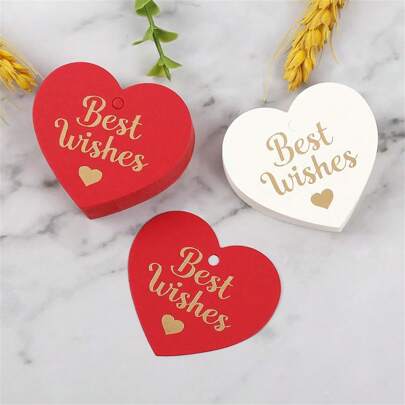 Niech Twój Piękny Dzień Będzie Pełen Niespodzianek I Szczęścia, Etykieta z Życzeniami, Złote Tłoczenie, Etykieta w kształcie Serca, Etykieta z Dekoracją Prezentu, Wielkanoc, Walentynki, Dekoracja Prezentu Bożonarodzeniowego (Bez Sznurka)