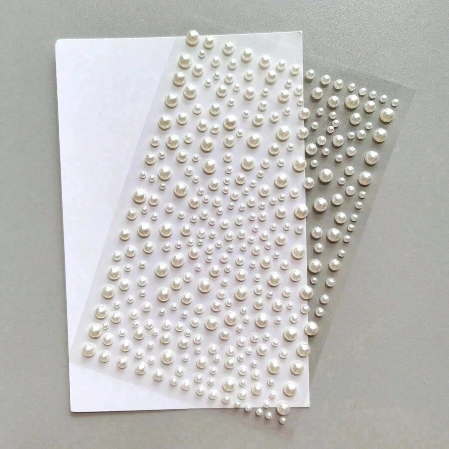 2sheet/650pcs Pearl Stickers DIY Home Decoration - Self-Adhesive Flat Back Pearls For Nails, Phones, And More ,For Party, Office, Valentine's Day And More