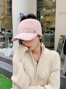 1 件新款韩版时尚百搭休闲个性化高档 M 标志耳罩针织毛绒帽子，适合户外活动和保暖 - 毛線護耳帽 - 查看 7