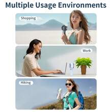 1pc + TYPE-C USB + 5200mAh + 5V/1A + Digital Display + Portable + Desktop, Upright, Handheld Cooling Fan + 100 Speed Levels High-Velocity Wind + Outdoor Summer Cooling For Men & Women Hiking Traveling Mini Handheld Fan + Holiday Essential