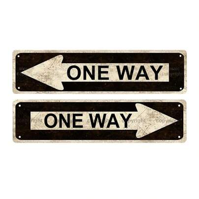 1 peça Sinal Metálico Engraçado "ONE WAY" ( 15.75" X 3.94" / 40 X 10cm ), Placa de Rua Novidade, Decoração de Casa, Decoração de Quarto, Decoração de Parede, Decoração de Banheiro, Decoração de Bar, Decoração de Café, Decoração de Garagem