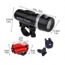 1 Set Bicycle Light, 5 LED Front Light & Butterfly Taillight For Bike - Multicolor - View 3
