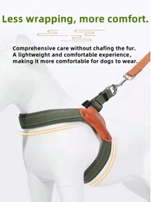 Rokhevn 1 pièce Harnais de poitrine en nylon personnalisable pour animaux de compagnie, avec doublure en mousse confortable, convient aux chiens de grande, moyenne et petite taille, avec texte personnalisable