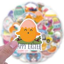 50 PCS Easter Eggs Stickers Vinyl Aesthetics Stickers For Scrapbooking, Diary, Laptop, Bumper, Skateboard, Water Bottle, Computer, Phone, Cartoon, Hard Hat, Car Stickers And Decals