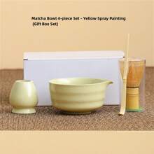 4-Piece Ceramic Matcha Bowl Set: Matcha Bowl, Matcha Whisk, Matcha Whisk Stand, Imitation Song Dynasty Tea Accessories - Multicolor - View 8