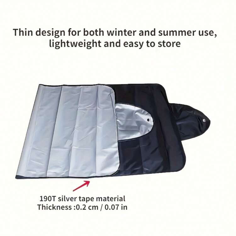 Easypie Selection 1 pieza Mantén tu auto protegido de la nieve y el sol con nuestra cubierta plegable para el parabrisas - Plateado - Añade 3