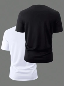 180g Pure Cotton Men's Short Sleeve T-Shirts 2 Pack
