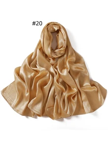 1 Piece Crepe Silk Satin Solid Color Scarves Luxury Bandana Headband Headscarf Shawl Chic Woman Turban Hijabs Rectangular Scarf For Women Veiled Clothes