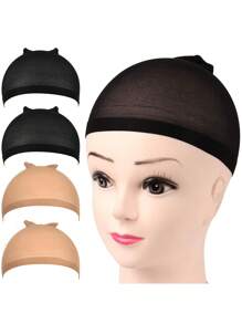 2 szt. ultracienkich czepków na perukę, elastycznych czepków na perukę z siateczki, oddychających i miękkich czepków na perukę z nylonowej siateczki, czepków na perukę do codziennej pielęgnacji, damskich czepków na perukę o wysokiej elastyczności, jednolitych kolorów nylonowych czepków na perukę z koronką do użytku domowego, na wesele, na każdą porę roku