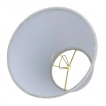 2 件套小型夹式灯罩，适用于烛台灯泡，桶形织物灯罩，4 英寸 X 7 英寸 X 6 英寸，天然亚麻布 - 白色 - 查看 5