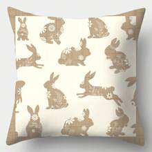 1 pezzo Federa decorativa per cuscino di Pasqua con coniglietto, decorazione per camera da letto e divano