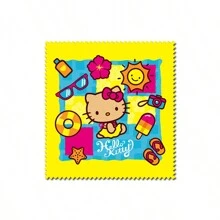 Sanrio 1 pieza Paño de limpieza de microfibra con estampado de gatito - Limpia de forma segura y efectiva lentes, gafas, pantallas, cámaras, teléfonos, pantallas de TV LCD y talla grande