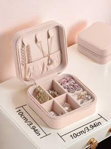 Luxury Leather Jewelry Box, Jewelry Organizer, Ring Box. Retro PU Leather Jewelry Box For Women, For Storing Earrings, Necklaces, Rings, Bracelets, Watches And Other Accessories, Perfect Mother's Day Gift Back To School